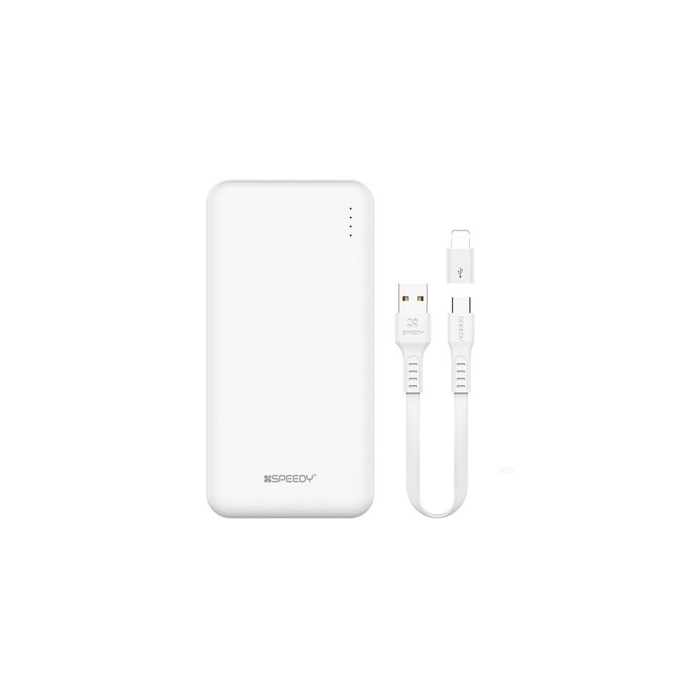 SPEEDY 슬림 듀얼 보조배터리 10000mAh + C타입 케이블 + 8핀 젠더
