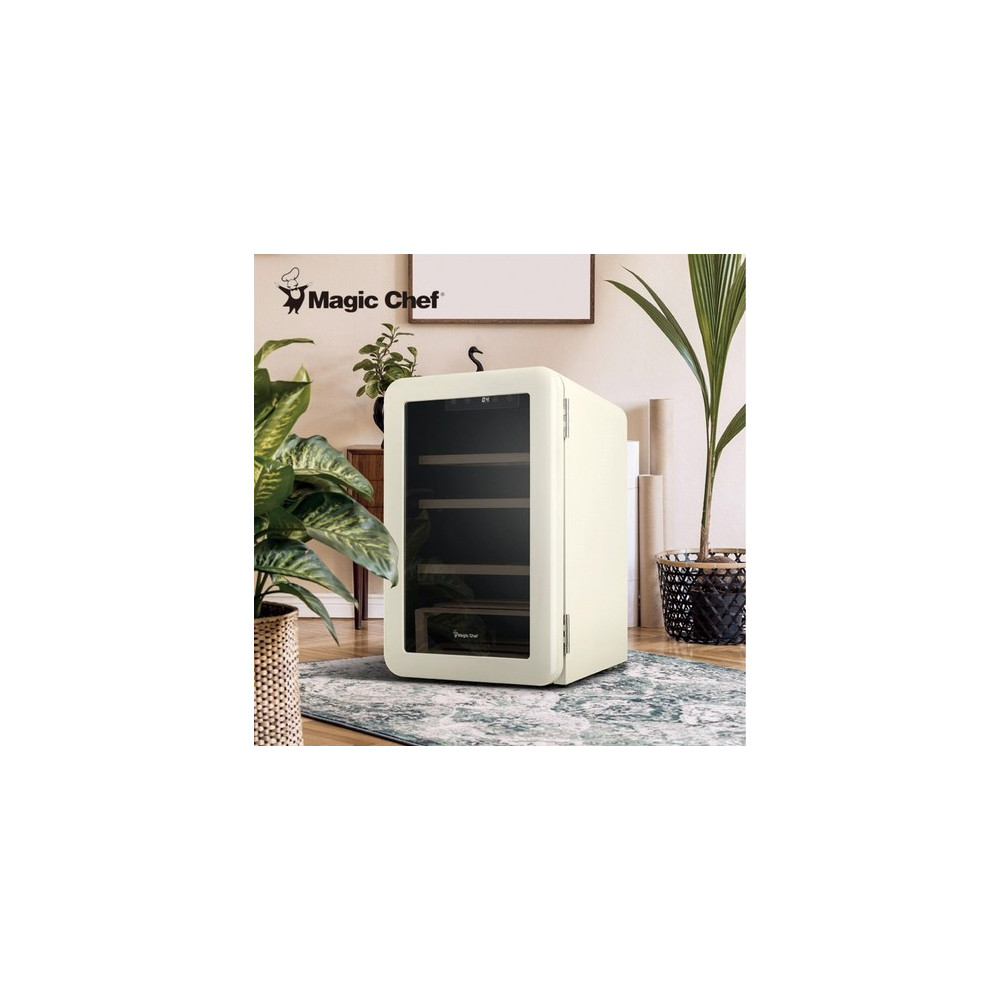 매직쉐프 미니 와인셀러 19병 소형 저소음 컴프레셔 와인냉장고 19병 MEW-HR19W 크림베이지