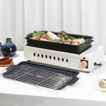 [클레버팟] 3IN1 멀티 전기 그릴(구이팬/전골냄비/꼬치석쇠/전용가방)