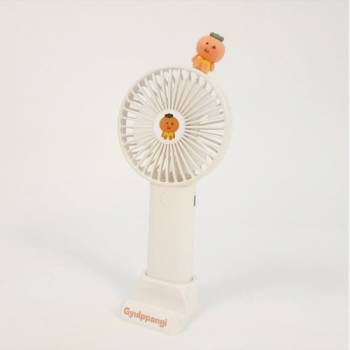 제주하우스 제주귤빵이 휴대용 캐릭터 선풍기 + 거치대 (화이트)