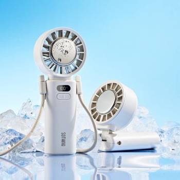 [소싱] 엔진아이스Z 급속냉각패드 100단 풍속  휴대용 선풍기(화이트)