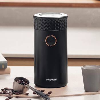 [위즈웰] 위즈웰 블랙라이트 커피그라인더 자동 전동 원두 커피 분쇄기 가정용