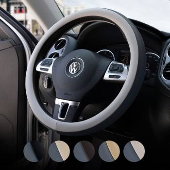 차모아 프리미엄 자동차 핸들커버 투톤 가죽 순정형