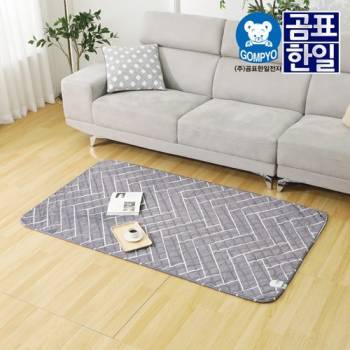 [곰표한일] EMF 극세사 탄소 전기요 헤링본딥그레이_슈퍼싱글