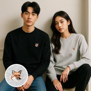 [마진포기] 메종키츠네 남녀공용 옐로우 폭스헤드 맨투맨