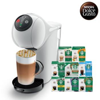 [돌체구스토] 커피머신 지니오S 베이직 화이트 + 12입 스타벅스 커피캡슐 3박스 (8종 택1)