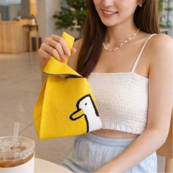 데일리 니트 미니 손가방 파우치백 캐주얼 토트백 핸드폰가방