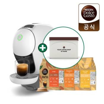 [돌체구스토] 커피머신 네오 카페 화이트 + 12입 돌체구스토 네오 커피캡슐 3종류 (택1) + 틴케이스 증정