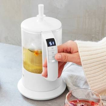 [위즈웰]  유리 무선포트 0.5L 전기포트 커피포트 차탕기 미니 소형 포트기