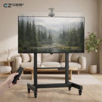 [이지마운트] 듀얼모터 완전자동 50인치~100인치 티비 호환 대형 TV 이동식 전동 스탠드 TSC-EV8060