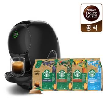 [돌체구스토] 네오 카페 커피머신 블랙+스타벅스 네오 커피캡슐(12입) 3박스