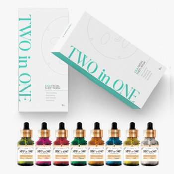 파격할인 행사!! 비건 마스크팩  [유리코스]  예민하고 건조한 피부 필수템 투인원 시카 페이셜 마스크팩  5종