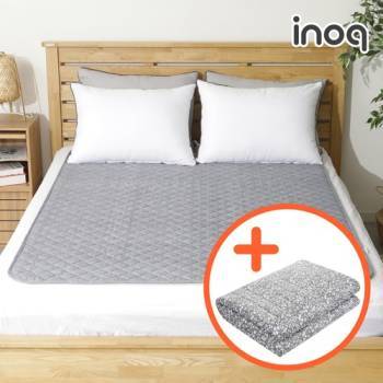 [이노크아든] 매트커버형 인체감지 EMF 탄소매트 심플그레이_퀸더블