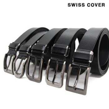[스위스커버] 국내산 소가죽 클래식 남여공용 통가죽벨트 블랙 5종 택1