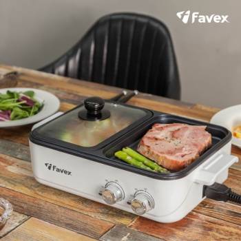 [파벡스] 디바이드 반반 멀티그릴 FX-202HG 색상 : 화이트,핑크 택1