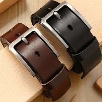 [데코룩스] (1+1) 홈쇼핑 남녀 천연소가죽 벨트세트 선물포장 45인치가능