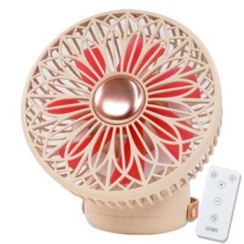[소싱] 탁상용 벽걸이 썬플라워 멀티 무선 선풍기 (베이지,그린) 택