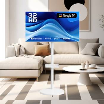 [프리토스] 32인치 구글 스마트TV + 삼탠바이미 무빙스탠드 세트 화이트