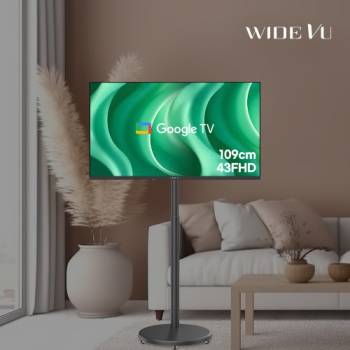 [와이드무빙뷰] 뷰 구글 삼탠바이미 세트 43인치 FHD 이동식 스탠딩 TV