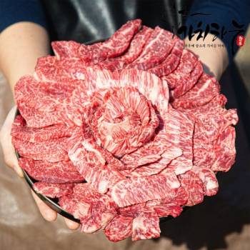 [가치하누]  1++한우투뿔 모듬한판 (앞치마살+업진안살+삼각살)600g