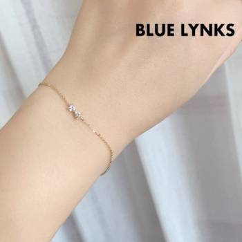 [블루링스] TAY 실버 S925 투하트 리본 큐빅 팔찌 BLM-TAY01