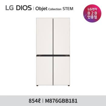 1등급 [LG] 디오스 AI 오브제컬렉션 STEM 베이직 냉장고 (4도어 매직스페이스 854L) M876GBB181