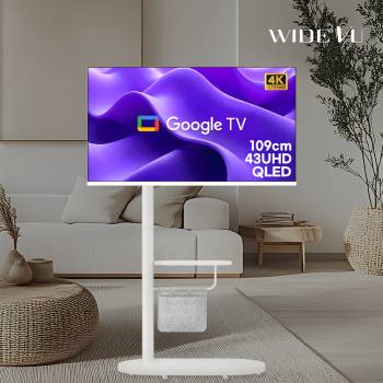 [와이드무빙뷰] 뷰 구글 삼탠바이미 세트 43인치 QLED UHD 이동식 스탠딩 TV