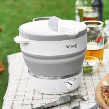 [위즈웰] 접이식 포트 1L 휴대용 여행용 캠핑 전기 포트 주전자 포트기