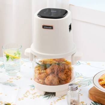 [위즈웰] 글라스 미니 에어프라이어  가정용 1인가구 소형 에어프라이기