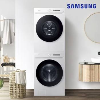 공식파트너★ [삼성] 비스포크 그랑데 AI 드럼 세탁기+건조기 24/20kg (올인원컨트롤)+상단 설치 키트 (색상선택가능) WF24D20C